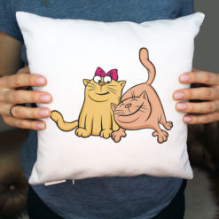 Интерьерная подушка с печатью с котами